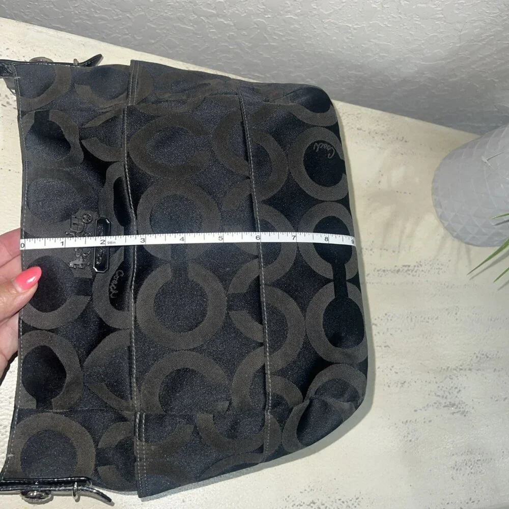 Coach Madison Luxury Designer Logo Tribeca Black Shoulder Hobo Bag 14127